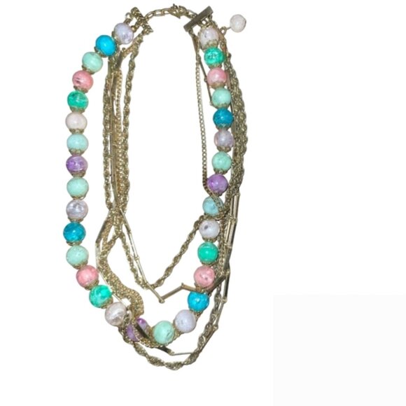 16inchVintage Groovie Beaded and Chain Fashion Necklace - Picture 4 of 4